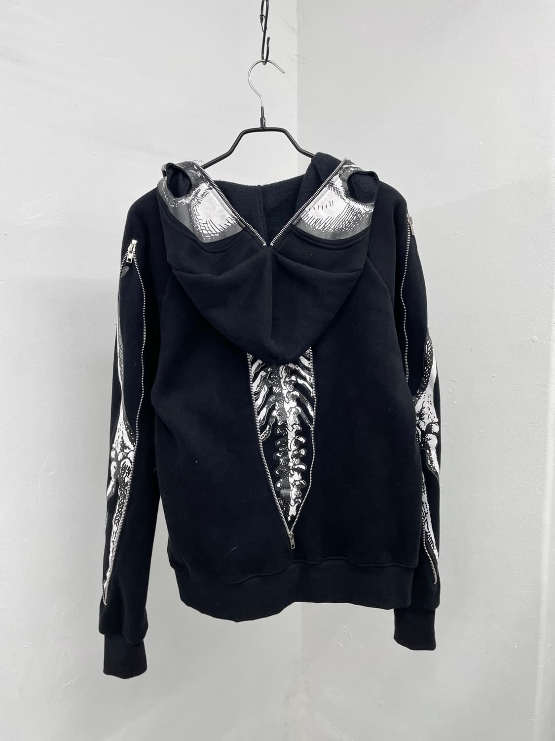 스컬 디테일 지퍼 워머 후드집업  상품이미지8