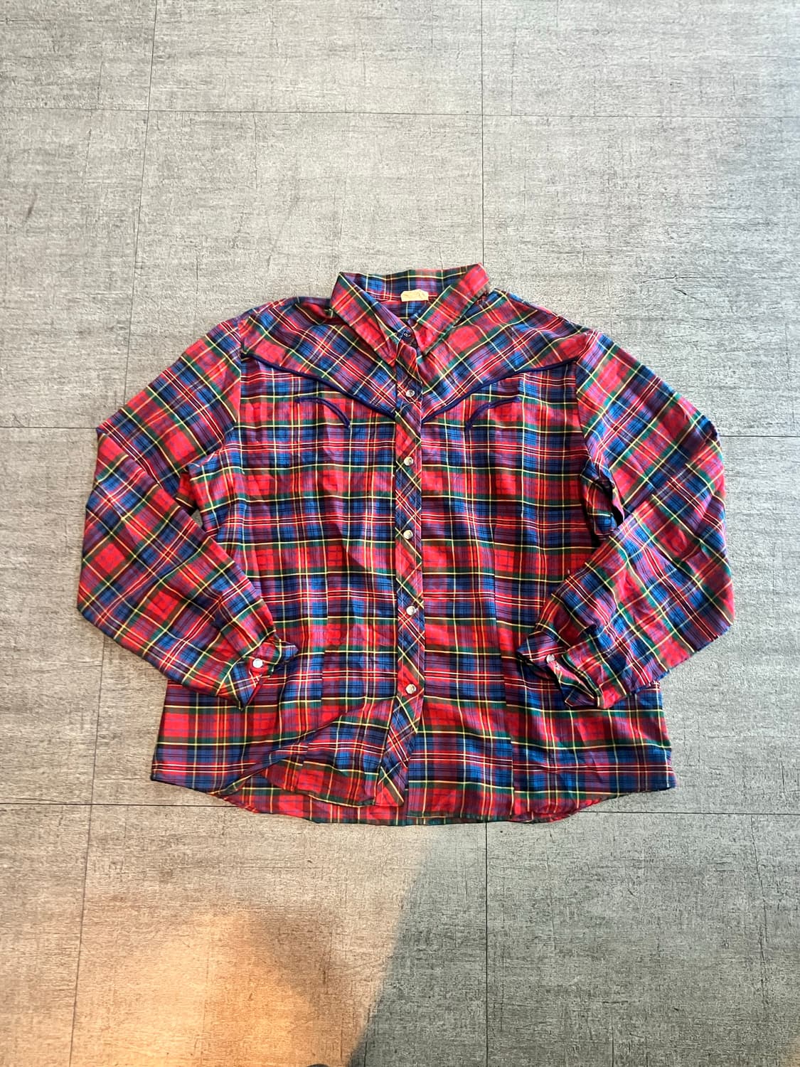 일본빈티지 Shuley 올드스쿨아메카지 혁오풍 웨스턴체크셔츠 상품이미지1