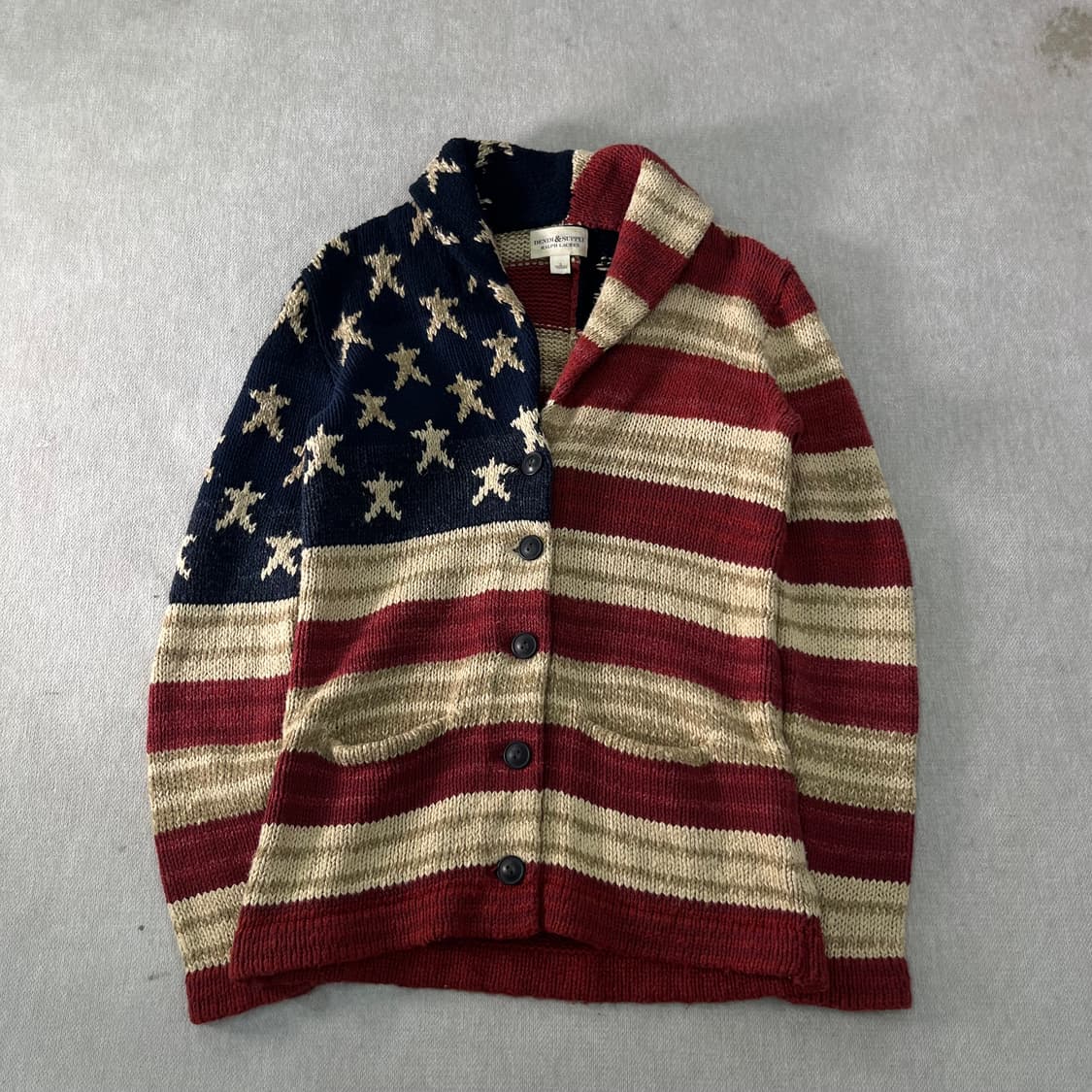 95 폴로랄프로렌 데님앤서플라이 성조기 숄카라 가디건 상품이미지1