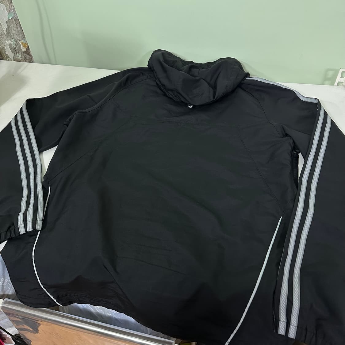 L 100 아디다스런닝 블랙 트레이닝 밑단스트링 WINDBREA 런닝바람 상품이미지5