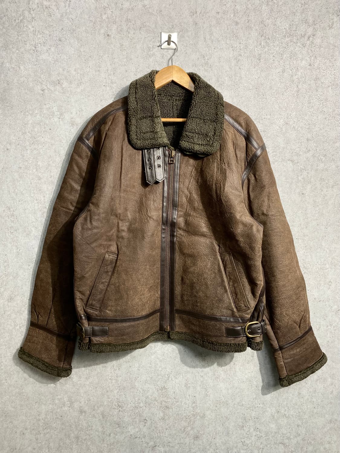 [XXL] 90s Vintage 빈티지 리얼레더 무스탕자켓 상품이미지1