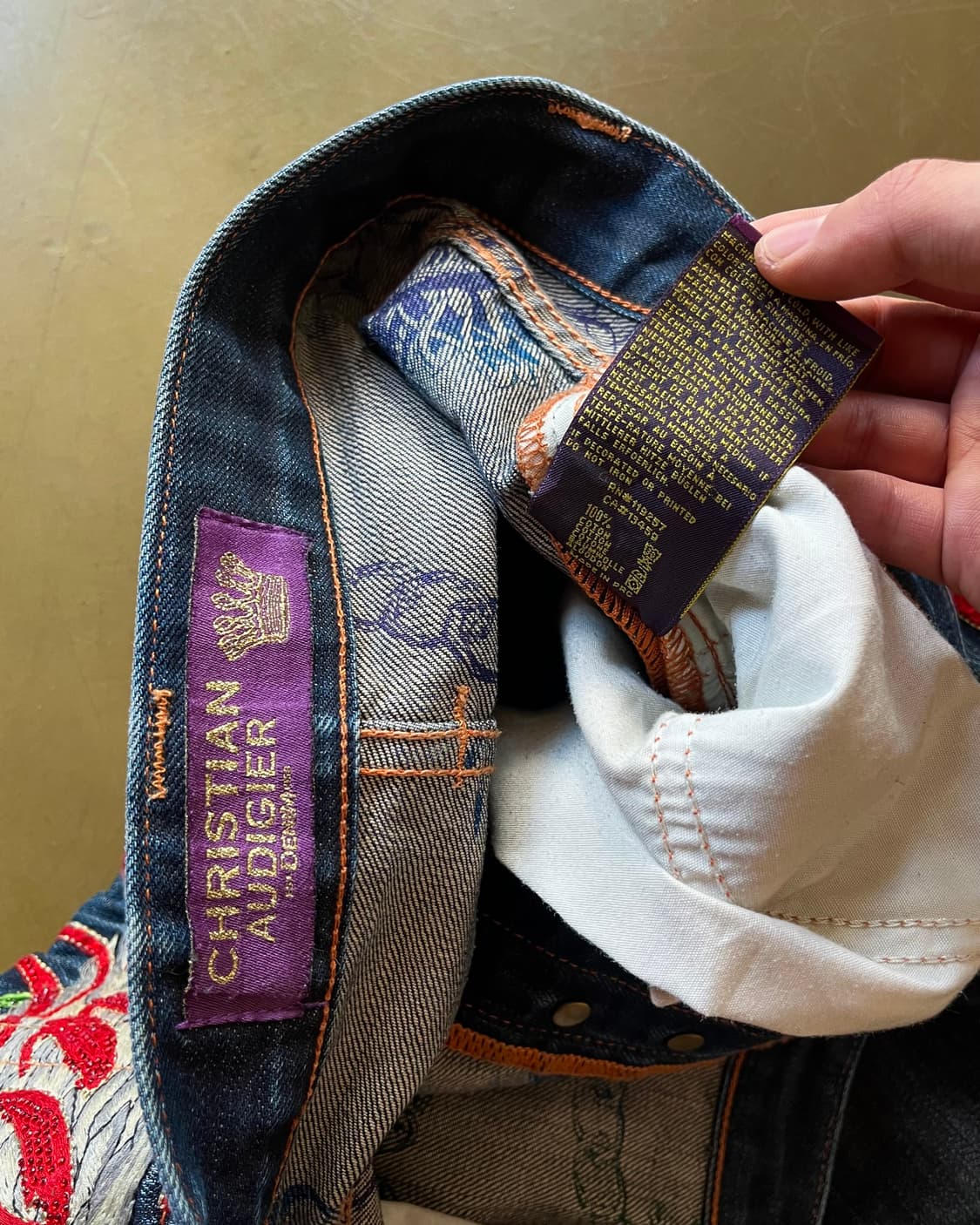 90s Christian Audigier Embroidery Denim 상품이미지7