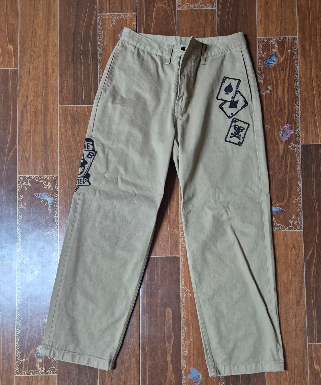 [M]블러 올드스쿨 핑거 크로스 트윌 팬츠 카키베이지 상품이미지1