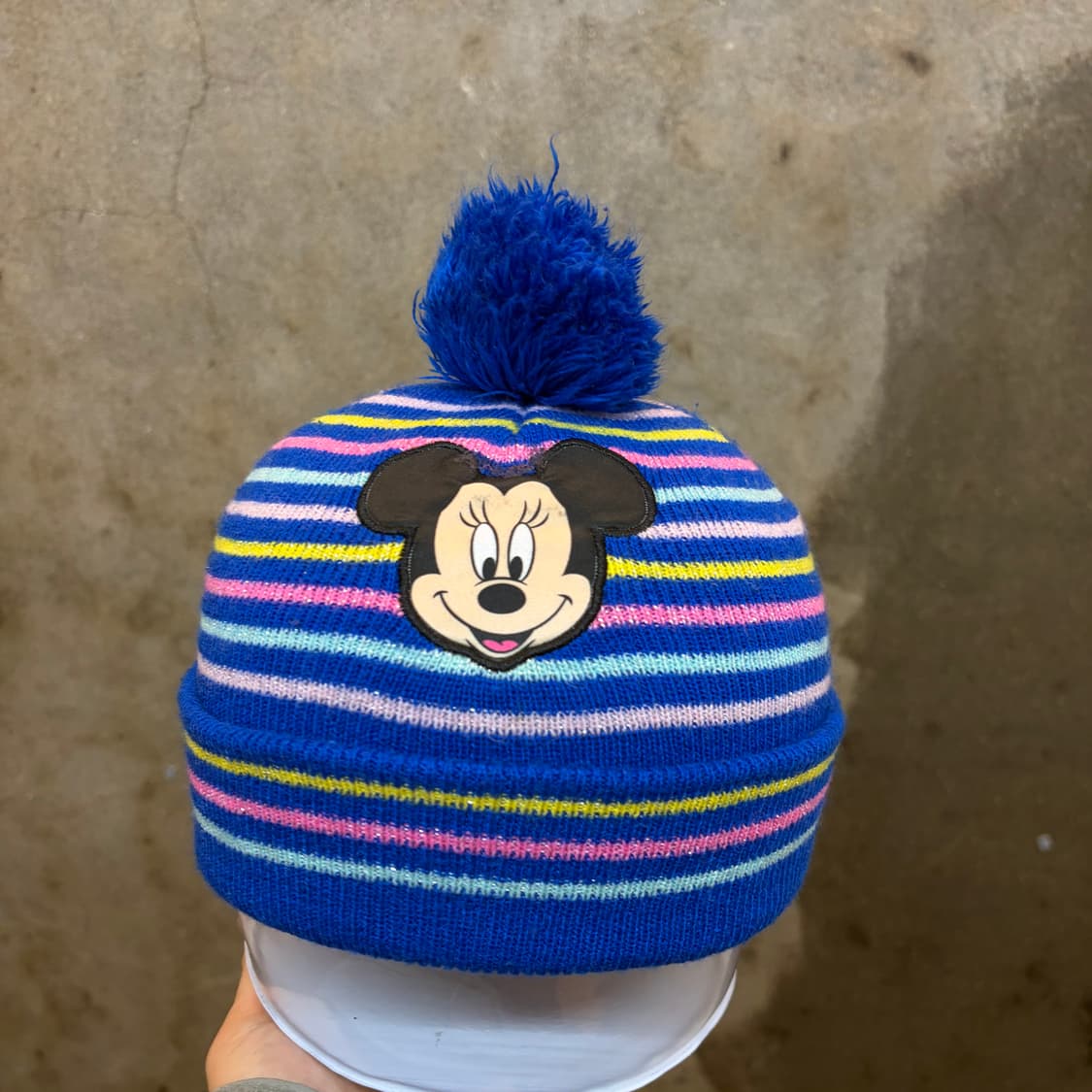 USA 빈티지 디즈니 미키마우스 스트라이프 니트 비니 상품이미지1