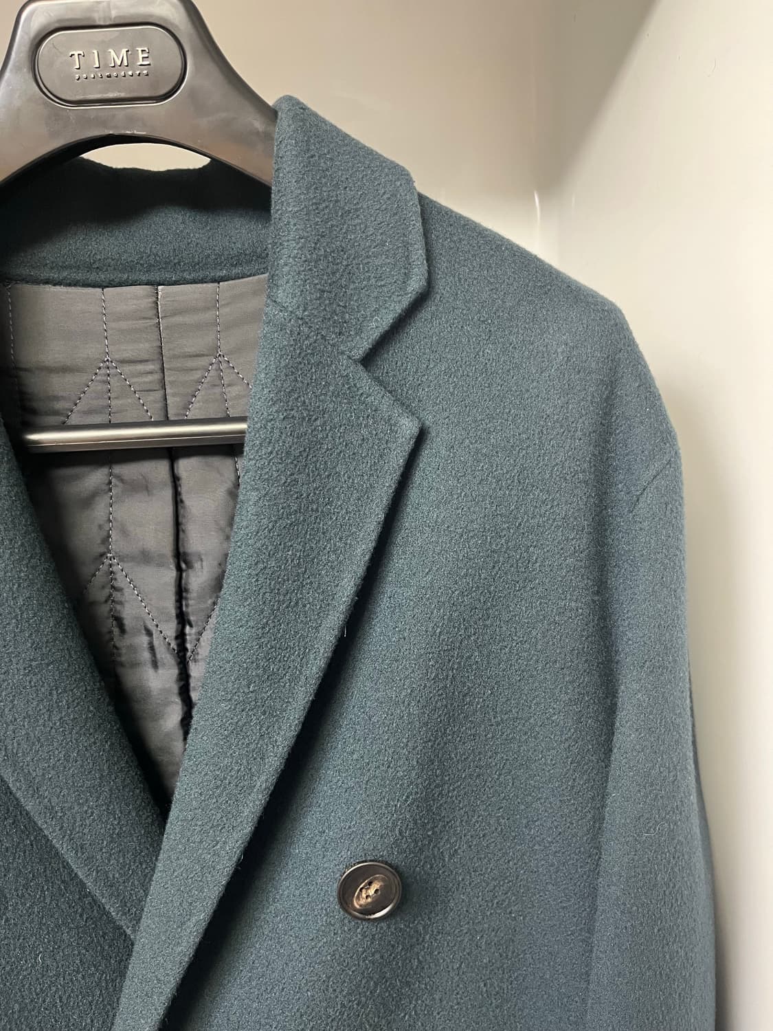 타임옴므 아쿠아덜 캐시미어 세미오버핏 핸드메이드 더블코트 95사이즈 상품이미지3