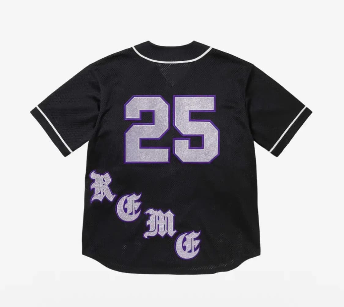 슈프림 올드 잉글리쉬 베이스볼 저지 블랙 - 25SS L 상품이미지2