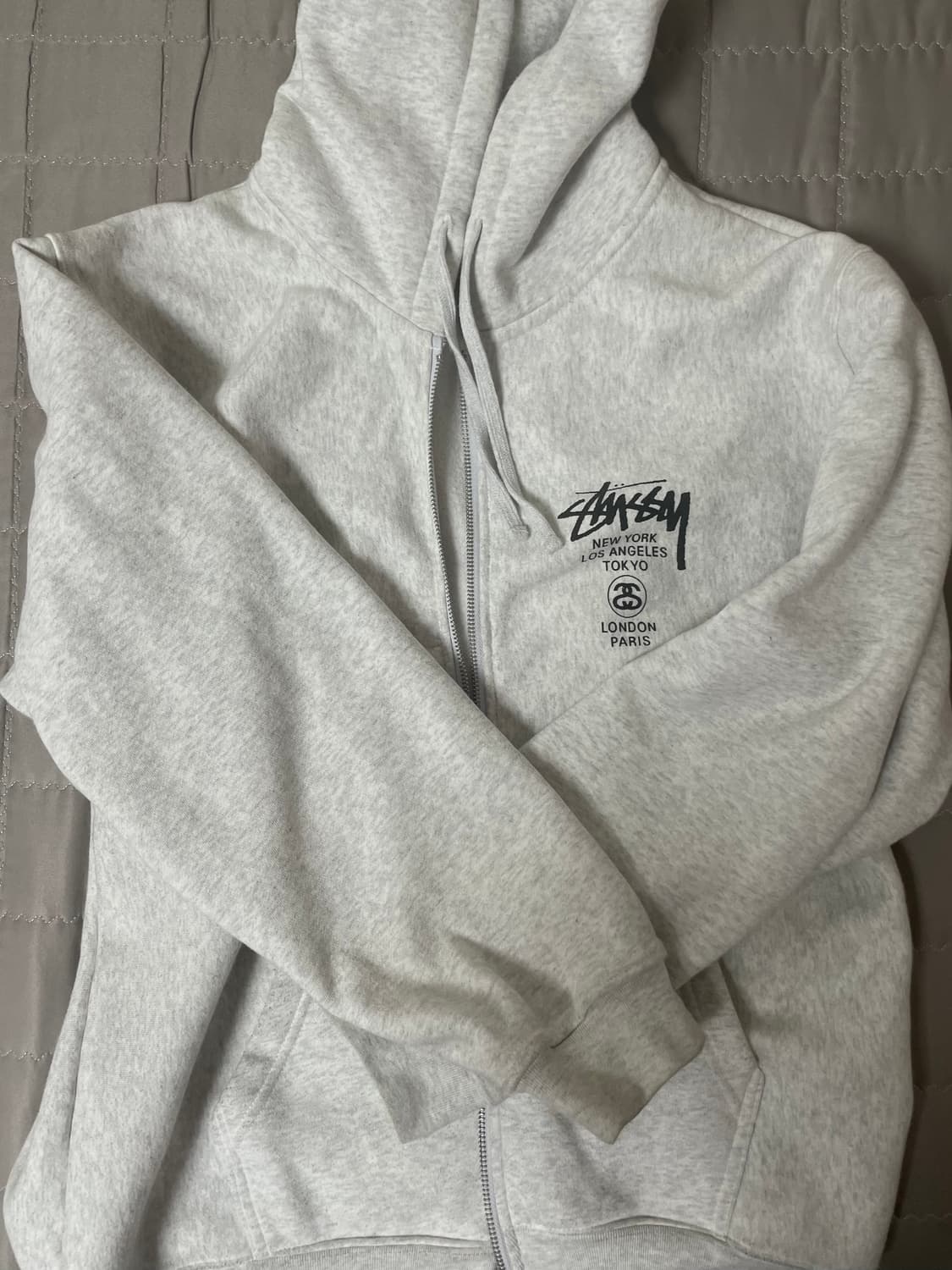 스투시 월드투어 후드 집업 애쉬 해더 2023 상품이미지2