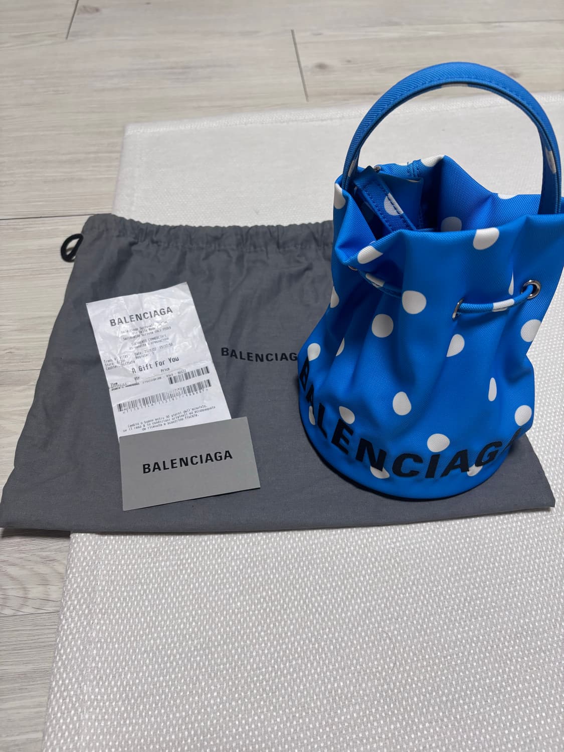 [정품] 발렌시아가 도트 복조리백 버킷백 블루 상품이미지2