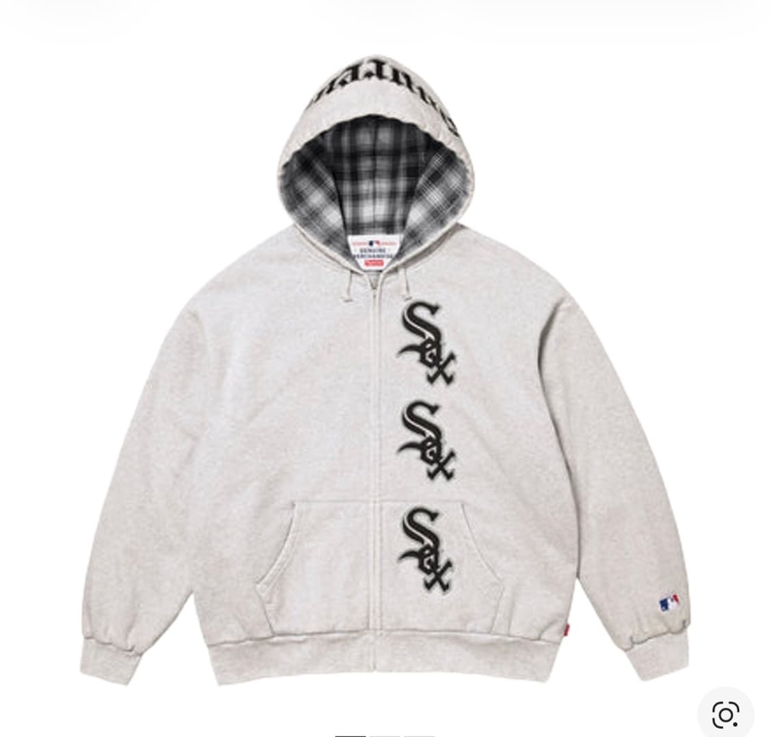 (S) 25fw 슈프림 시카고 mlb 화이트 삭스 후드집업 상품이미지1