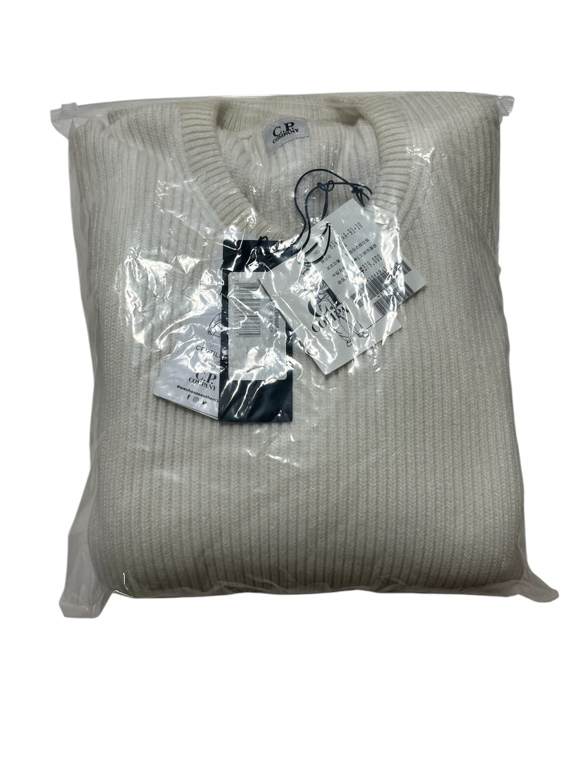 [54] 23fw cp컴퍼니 풀 립 크루넥 점퍼 거즈 화이트 상품이미지4