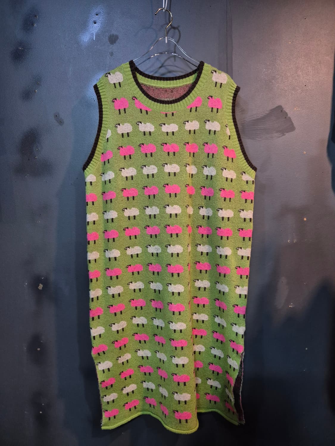 양무늬 니트 조끼 원피스 77 88 상품이미지1