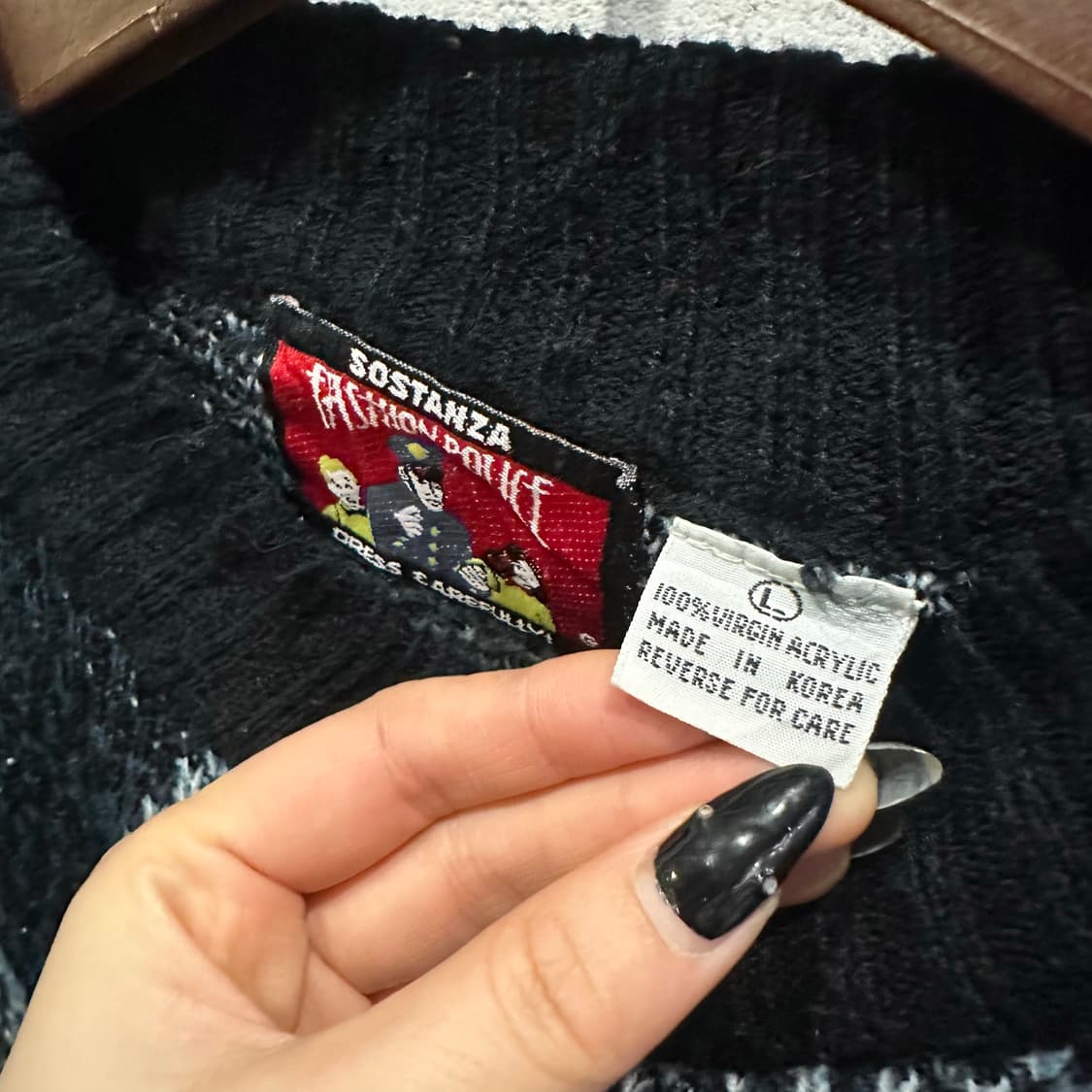 JPN VINTAGE 올오버 V쉐입 패턴 니트 컬러블럭 디테일 상품이미지6