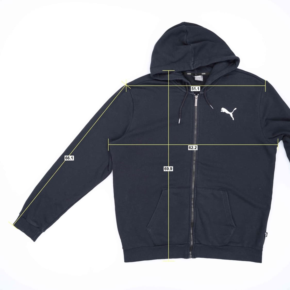 [XL] 푸마 남성 스몰로고 풀오버 후드집업 자켓 블랙 3808 상품이미지8