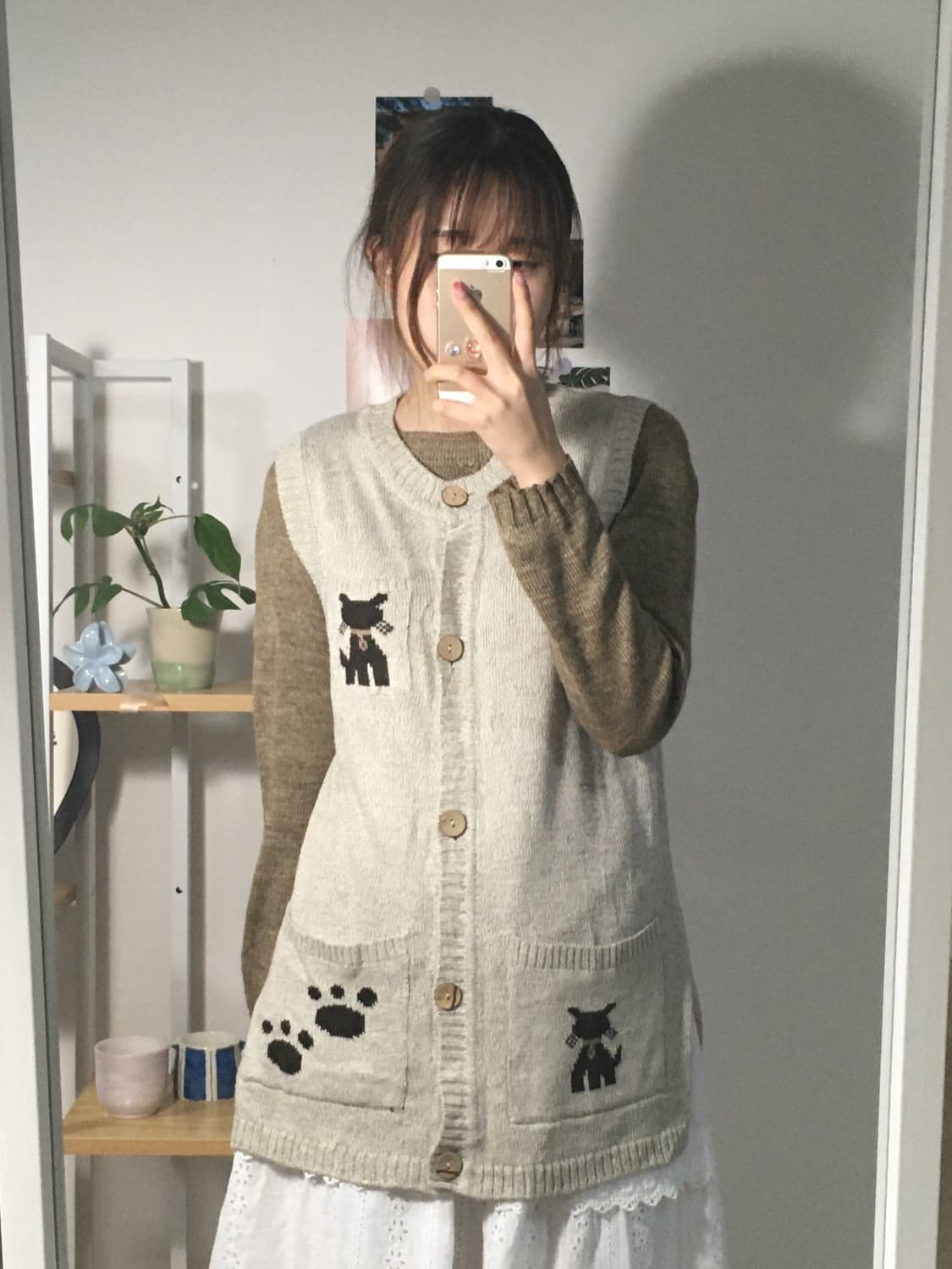  깜냥이 오트밀 조끼 상품이미지3