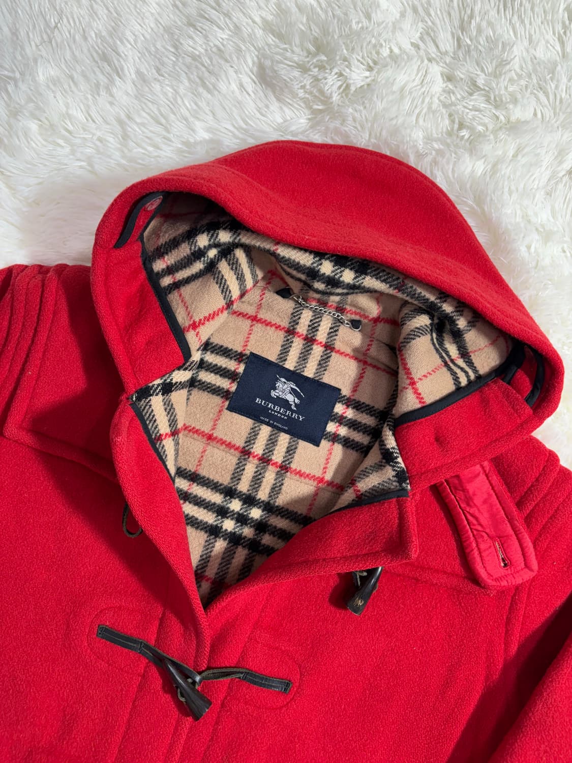 버버리 런던 정품 레드 더플코트 상품이미지3