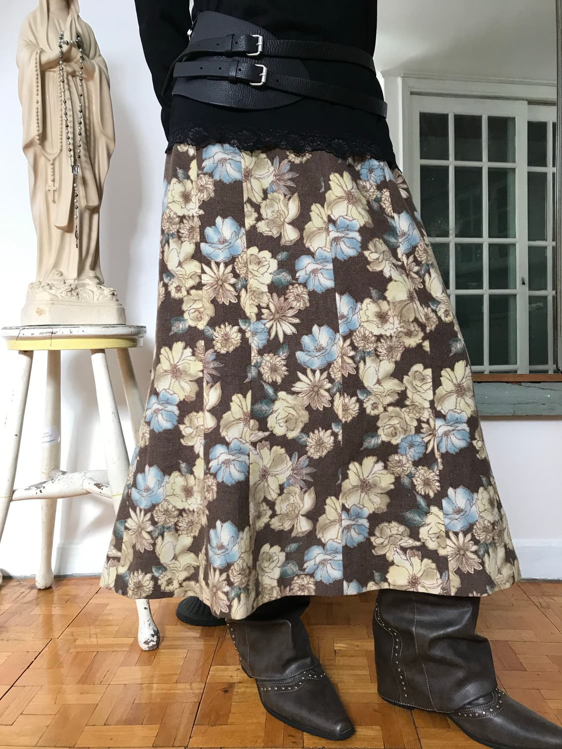 vintage pattern skirt 상품이미지1