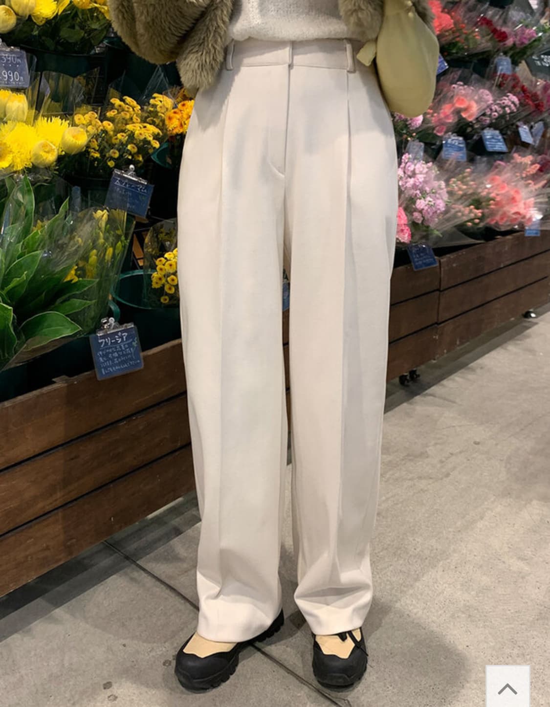 [유튜버 PICK] 크림 양기모 핀턱 와이드 슬랙스 트렌디어패럴 상품이미지2