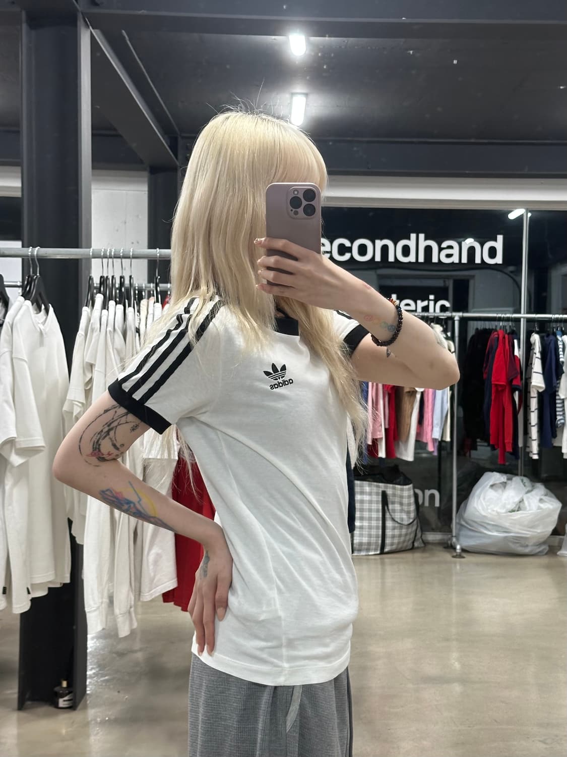 아디다스 화이트 링거 반팔 티셔츠 상품이미지3