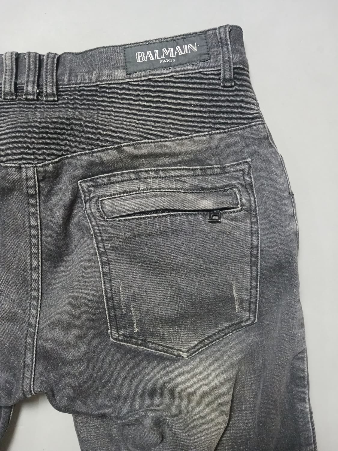 [34] 발망 데미지 워싱 블랙 바이커진 청바지 상품이미지9