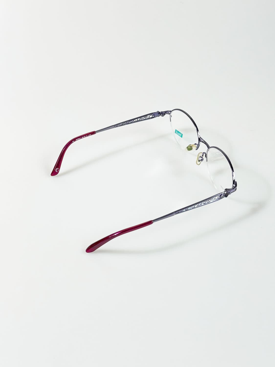 90s FUTIS 바이올렛 오벌 메탈 반무테 빈티지 안경 상품이미지4