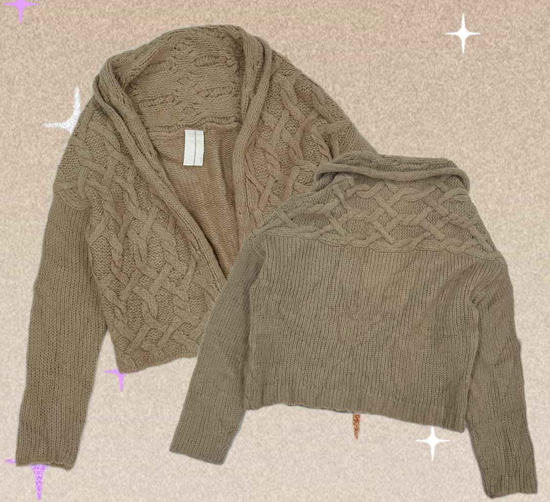 라떼갸루 꽈베기 숏 가디건 그런지 히피 에스닉 보헤미안 가을 겨울  상품이미지1