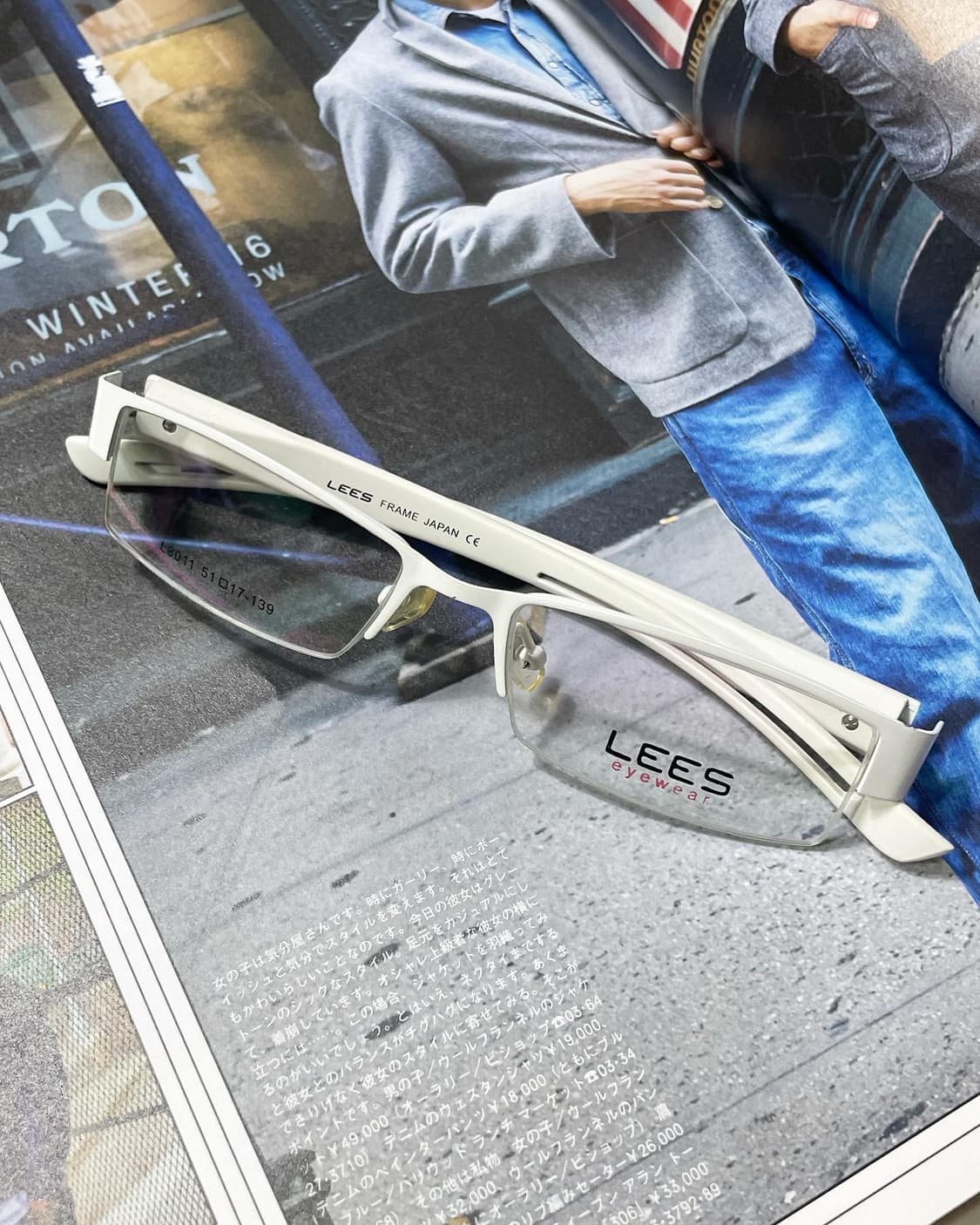 90s 일본제 Lees 반무테 빈티지 안경 상품이미지1