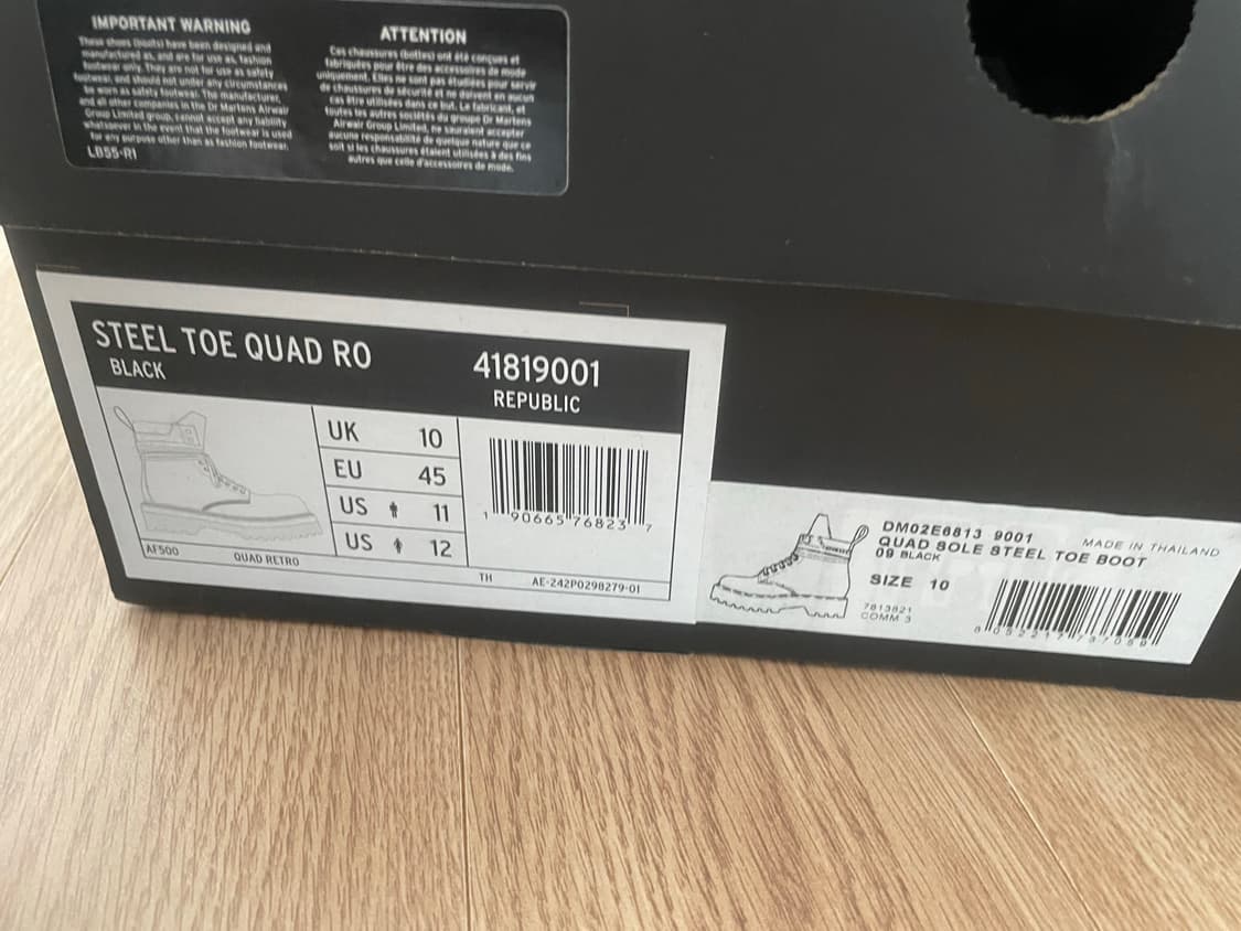 [290] 닥터마틴 릭오웬스 쿼드솔 스틸토 부츠 블랙 상품이미지4