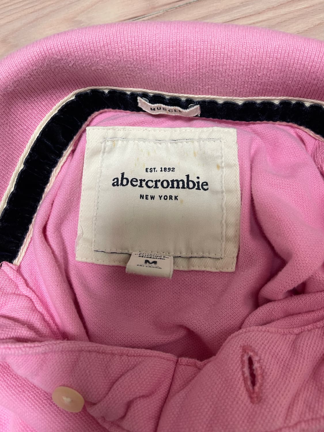 아베크롬비 반팔 카라티 핑크 상품이미지4