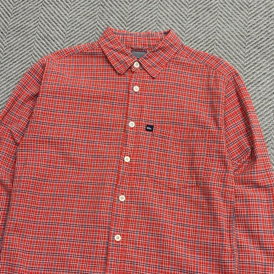 퀵실버 오렌지 체크 셔츠 v1878 상품이미지3