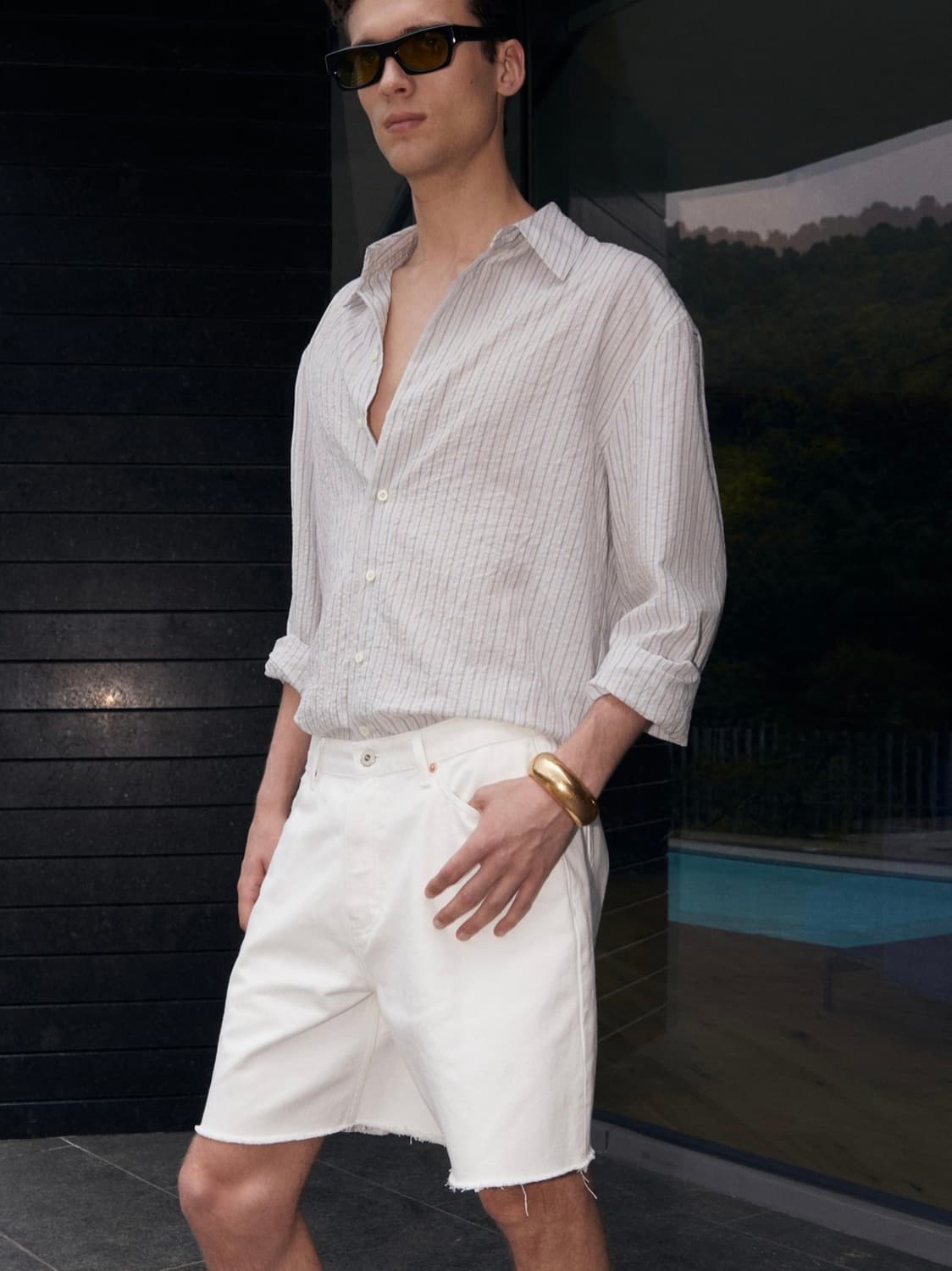 타일레 VOILE BLANCHE COMO SHIRT SALT STRIPE 상품이미지3