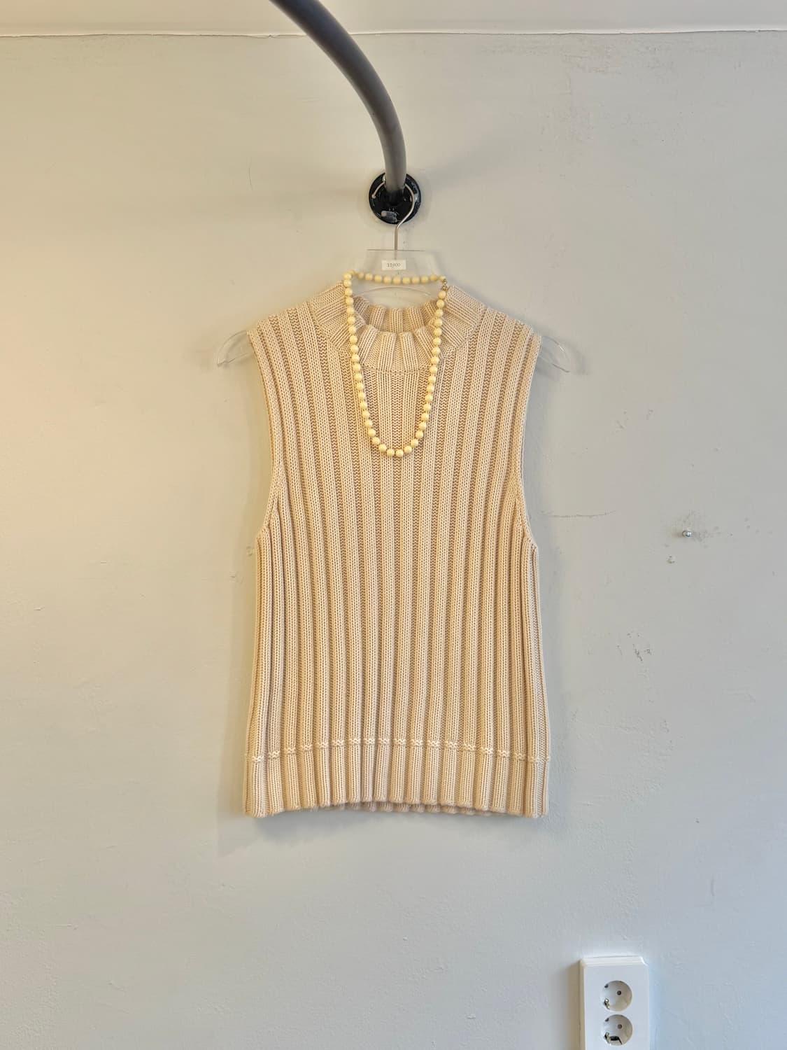 아이보리 골지 니트 베스트 상품이미지4