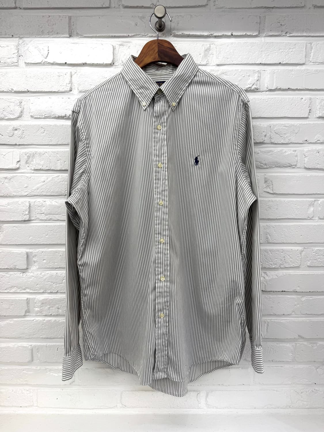 폴로 그레이 스트라이프 클래식 핏 셔츠 상품이미지3