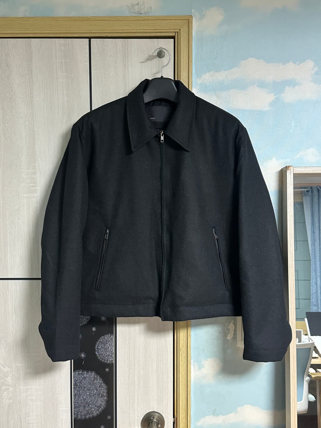 (3) 르마드 울 하프 숏 블루종 - BLACK 상품이미지2