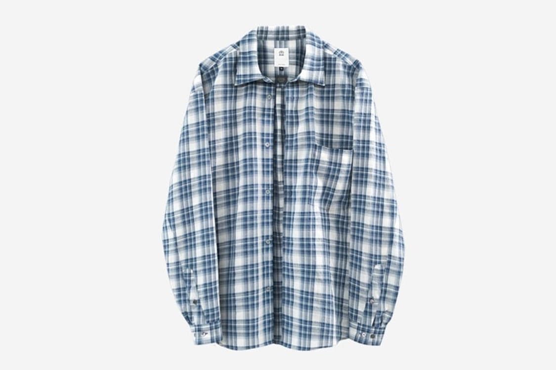 폴리테루 컨트리 체크 셔츠 블루 상품이미지1
