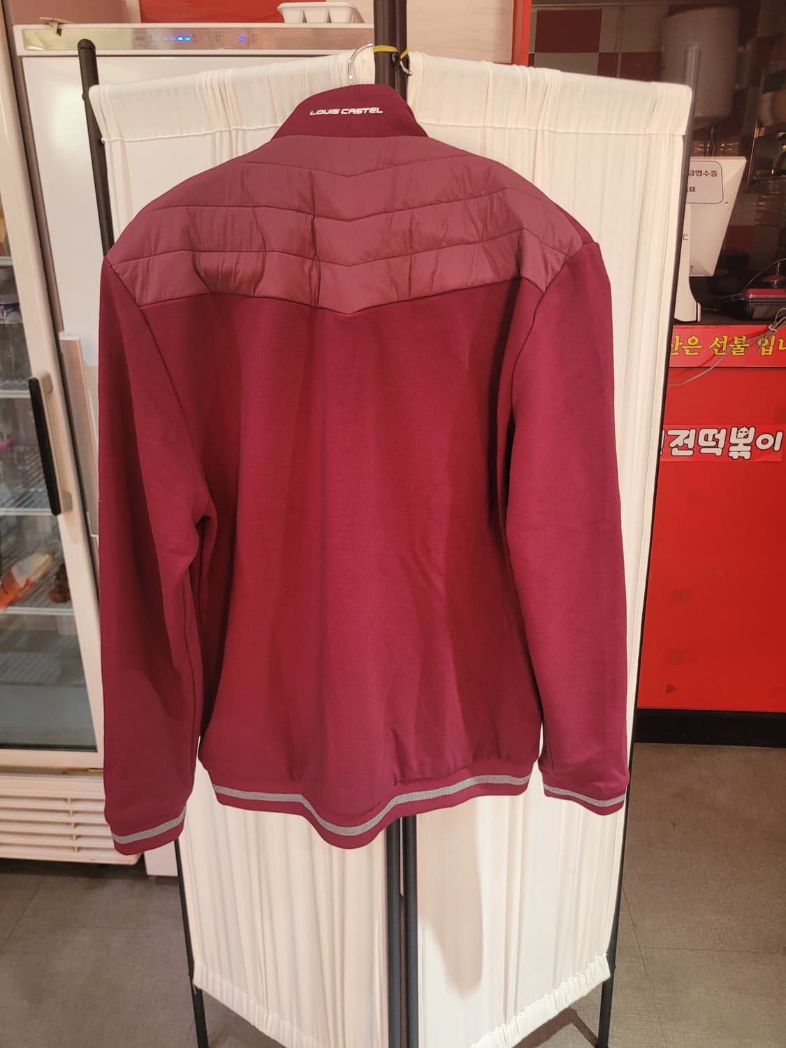 루이까스텔  남성 투톤 퀄팅패딩 버건디 95/블랙 100  새상품 상품이미지2