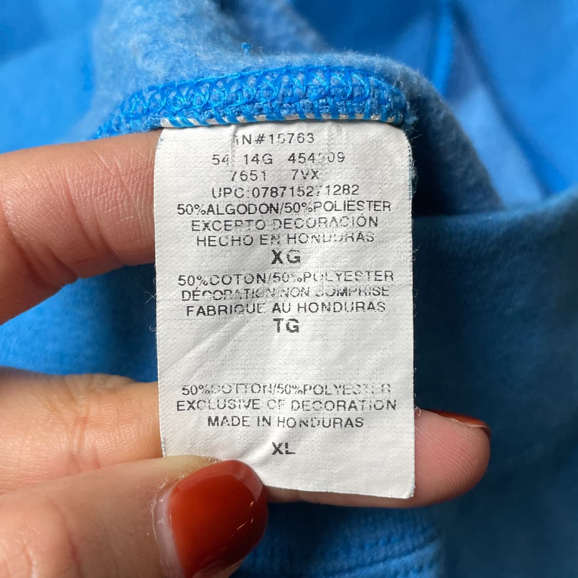 CHAMPION 챔피온 빈티지 블루 코튼 기모 맨투맨 A00496 상품이미지10