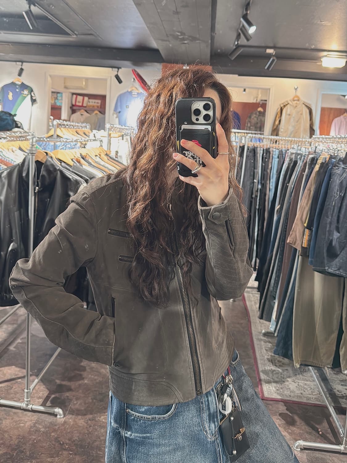 rag&bone 래그앤본 양가죽 지퍼 디테일 스웨이드 바이커 자켓 2 상품이미지8