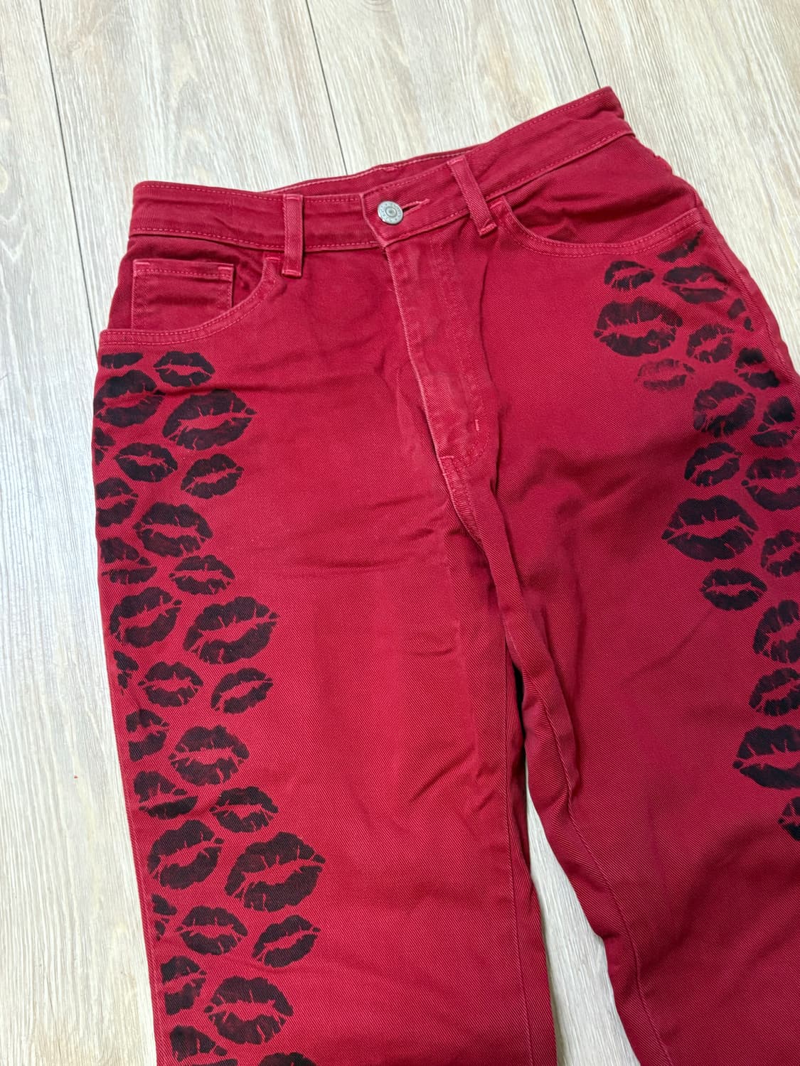 에드윈 커스텀 플레어 레드 데님 팬츠 상품이미지2