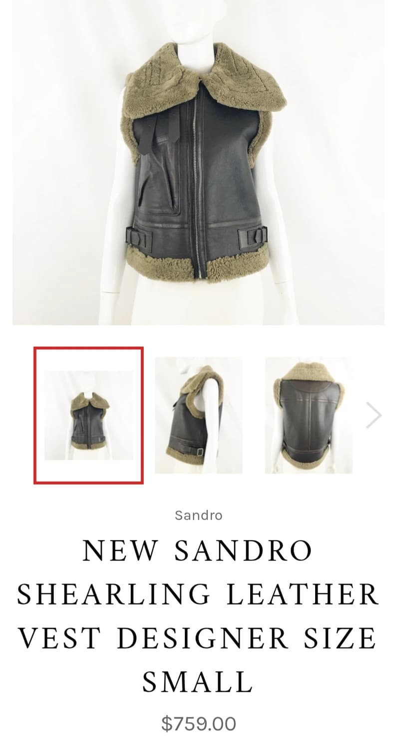 산드로 여성 무스탕조끼 55 양가죽조끼 AD03 상품이미지8