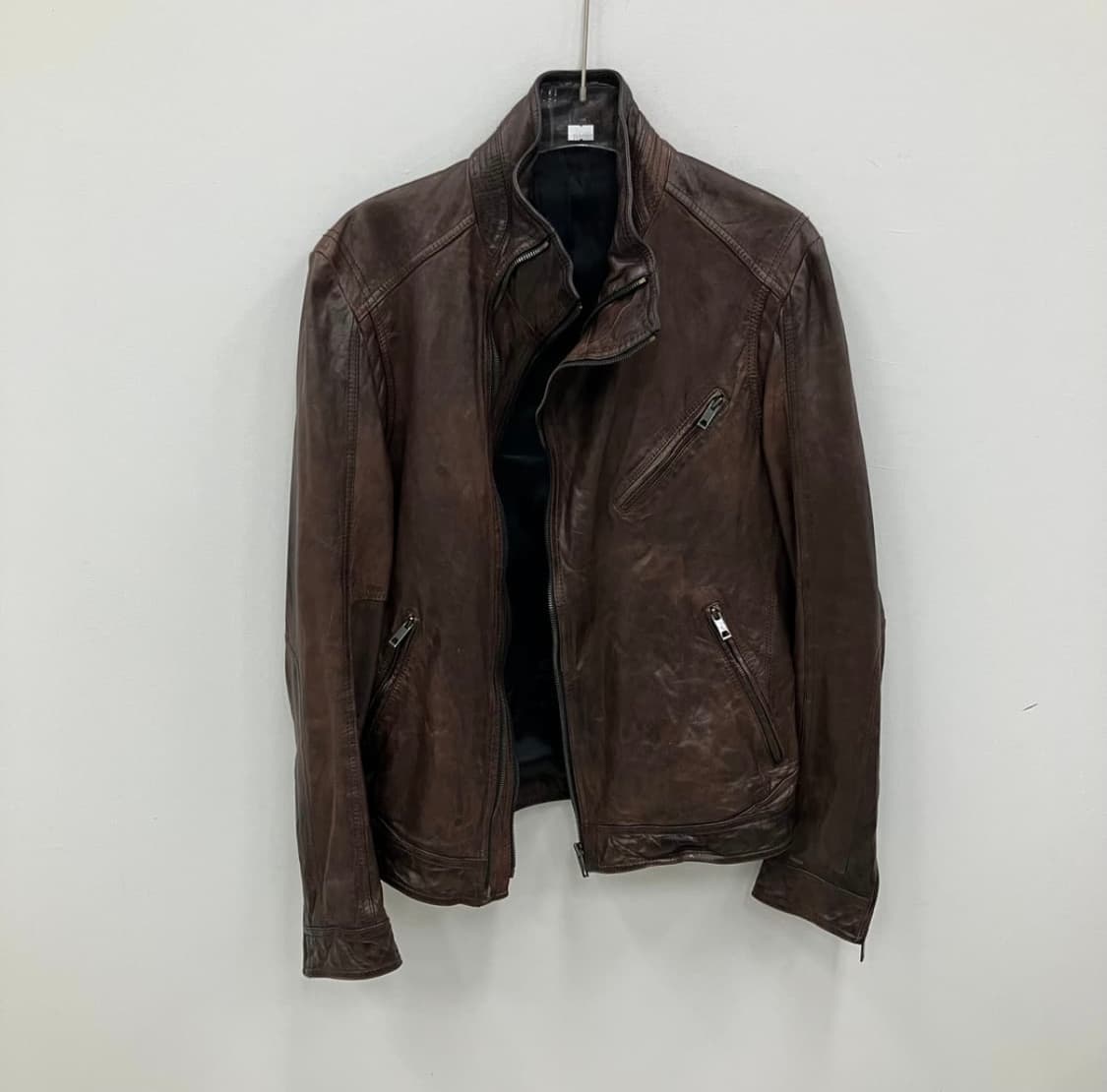 솔리드옴므 브라운 사선 지퍼 양가죽 자켓 105 상품이미지3