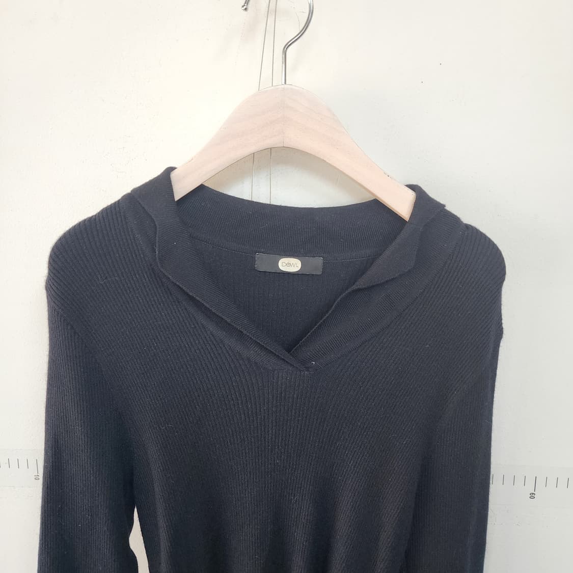 듀엘 니트 플리츠 롱 원피스 블랙 상품이미지2