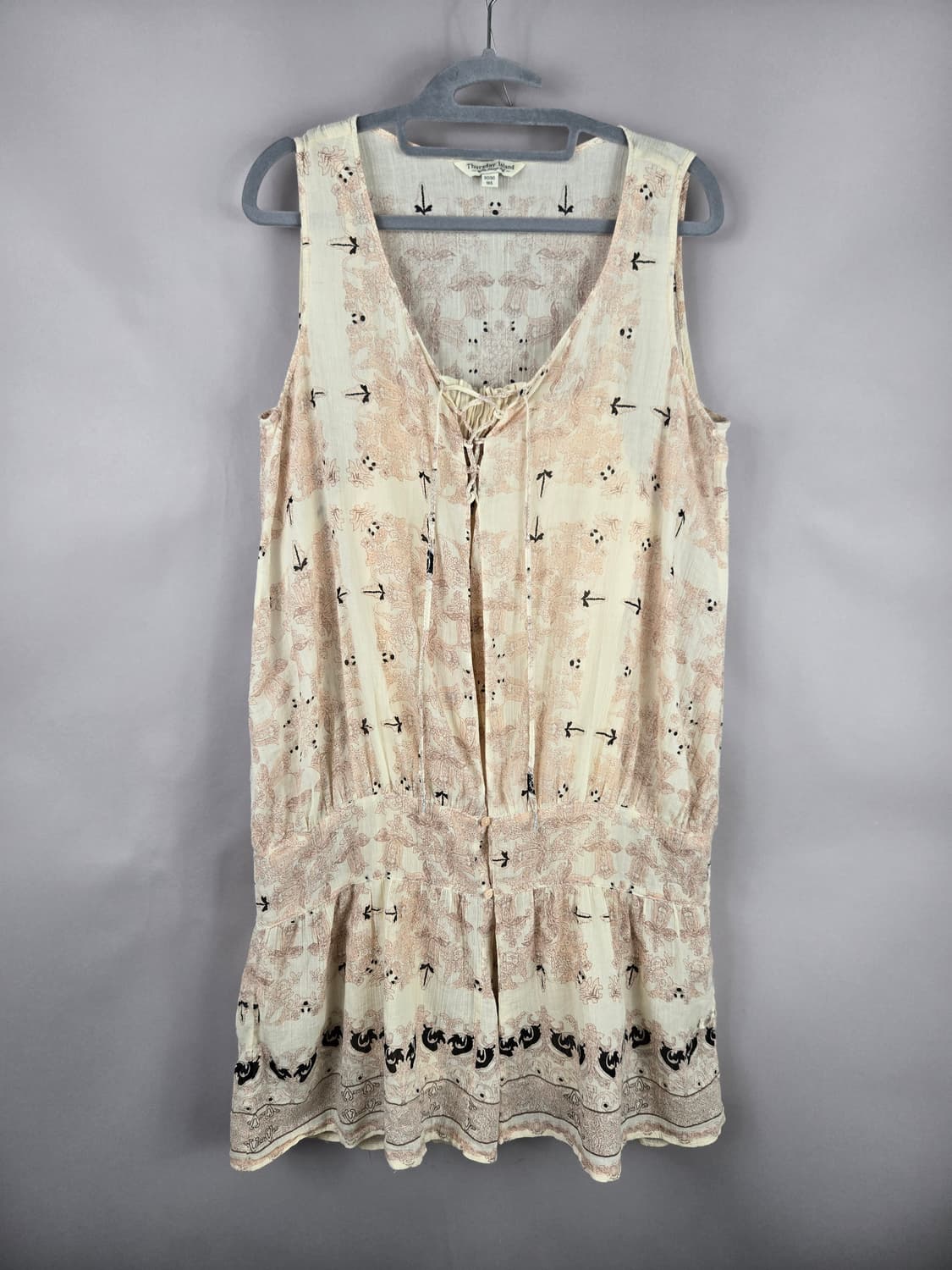 [무료배송]써스데이아일랜드 M 여성 보헤미안 민소매 볼륨 쉬폰 원피스 상품이미지1