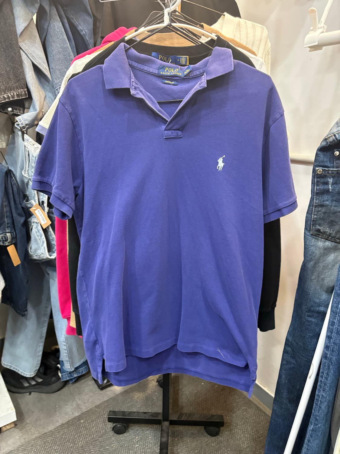 폴로 랄프로렌 카라티 반팔 퍼플 M 상품이미지1