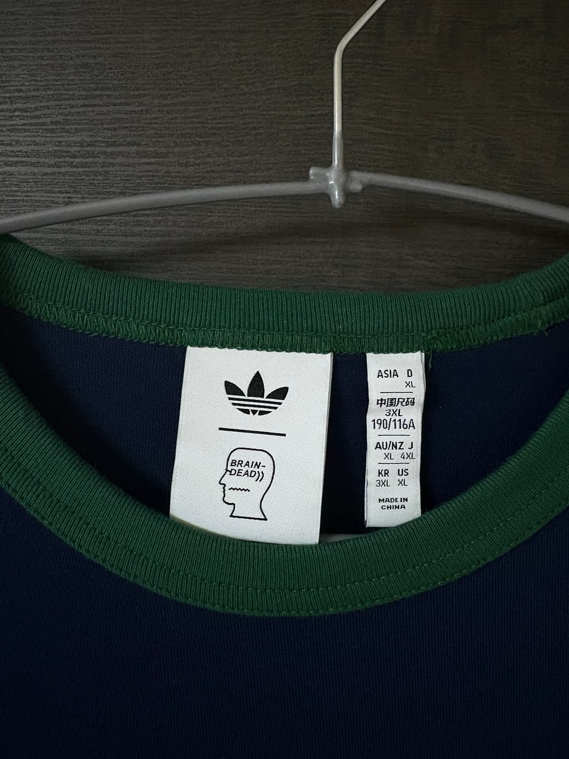 3XL 아디다스 x 브레인 데드 네이비 티셔츠 상품이미지2