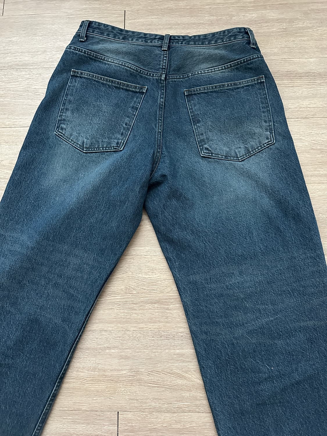 히즈핸더 WASHED WIDE DENIM PANTS BLUE - 3 상품이미지5