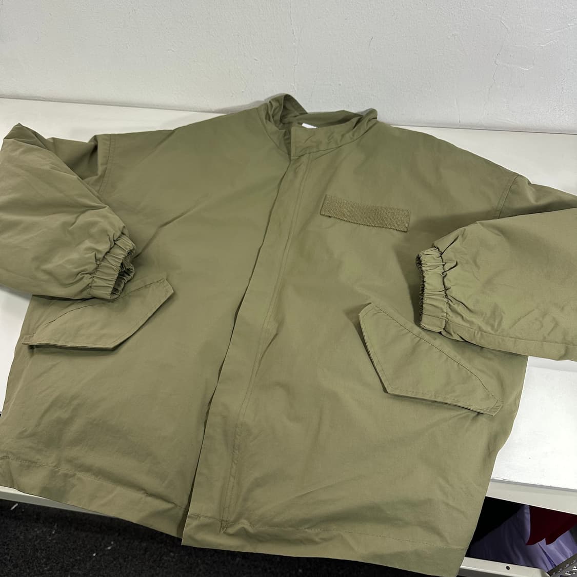 M-L ETHOS 카키 크롭오버핏 안감양털 야상점퍼 상품이미지1