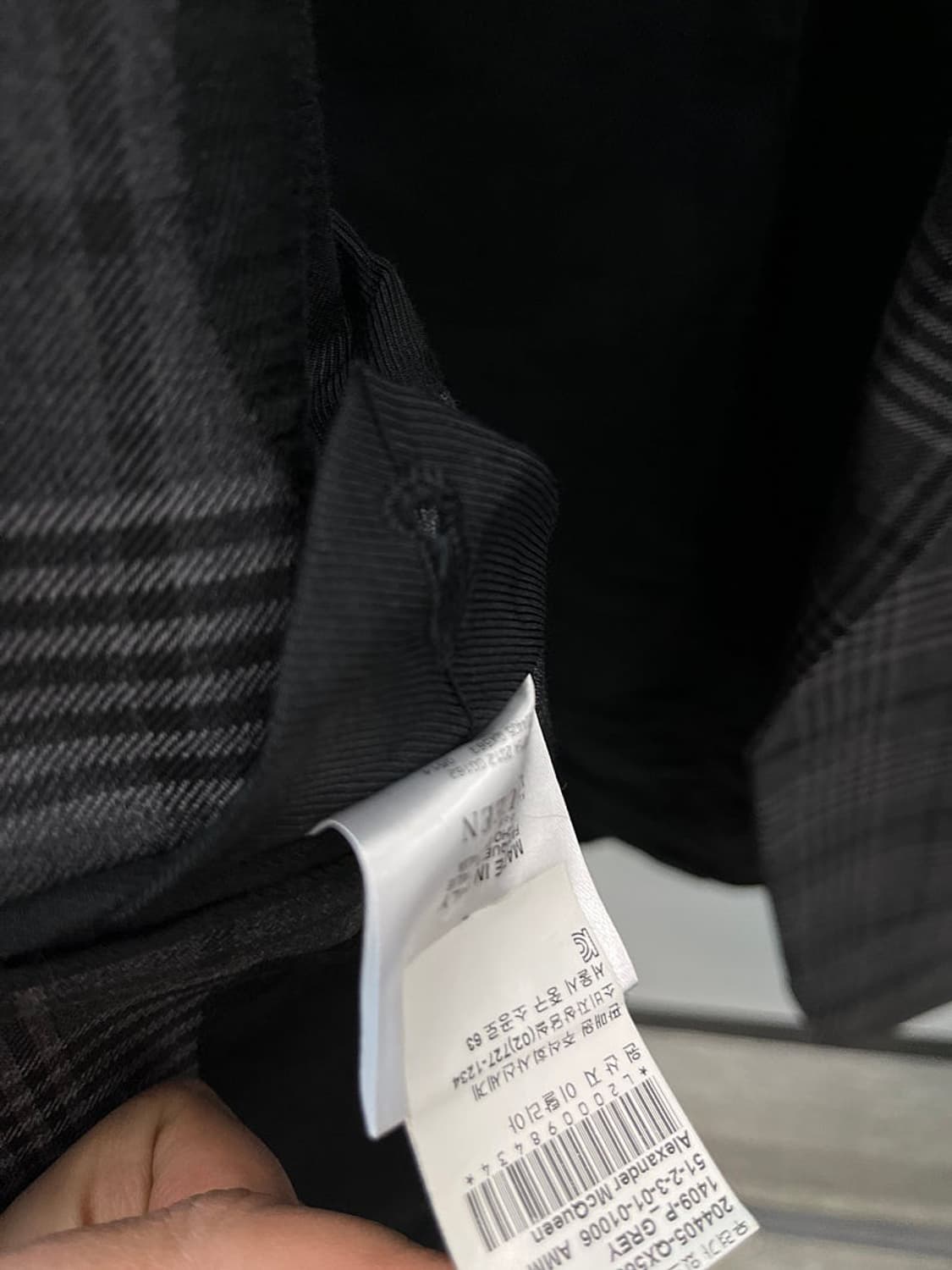 95) 알렉산더맥퀸 그레이 체크자켓  상품이미지7