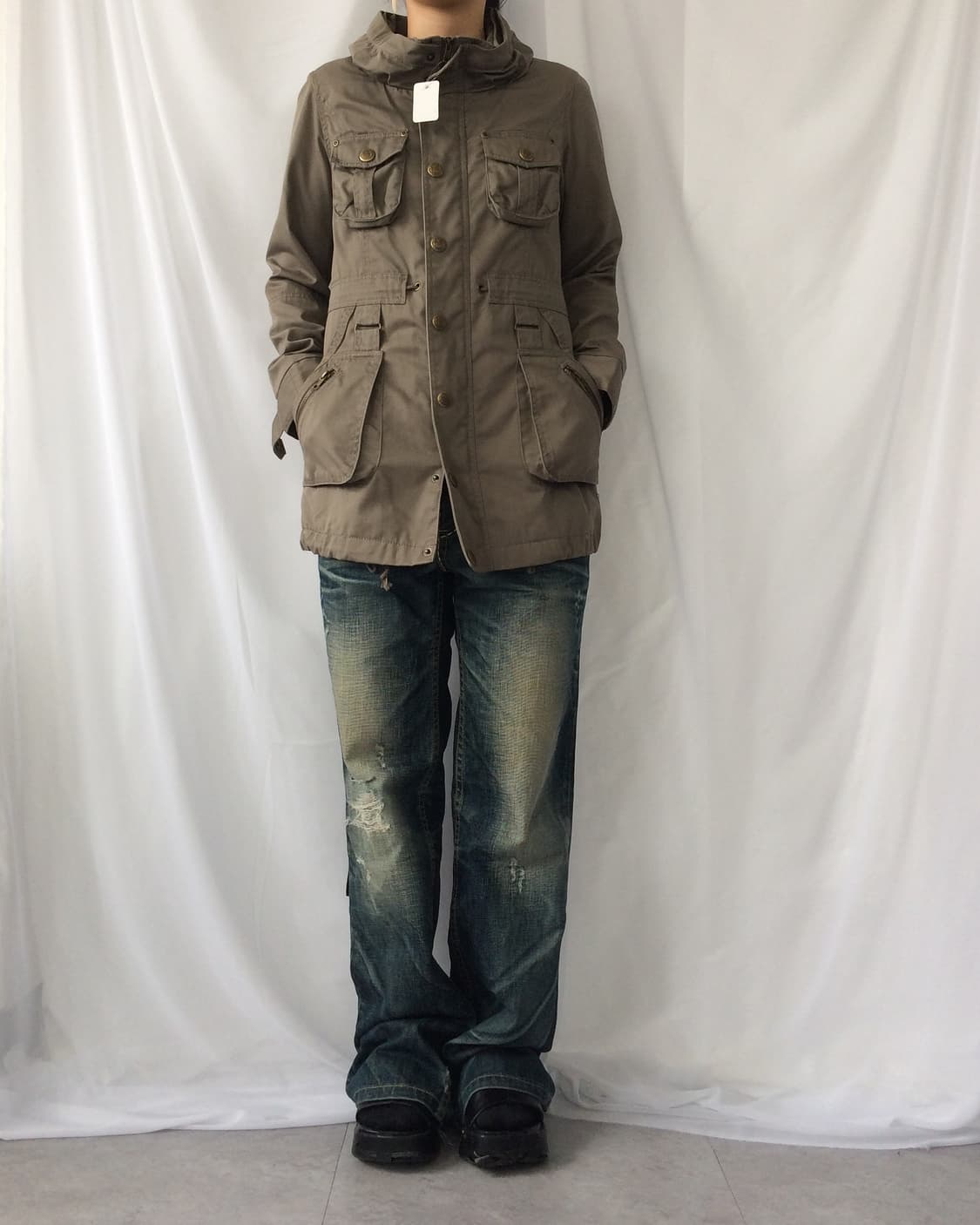 Multi pocket high neck jacket 상품이미지1