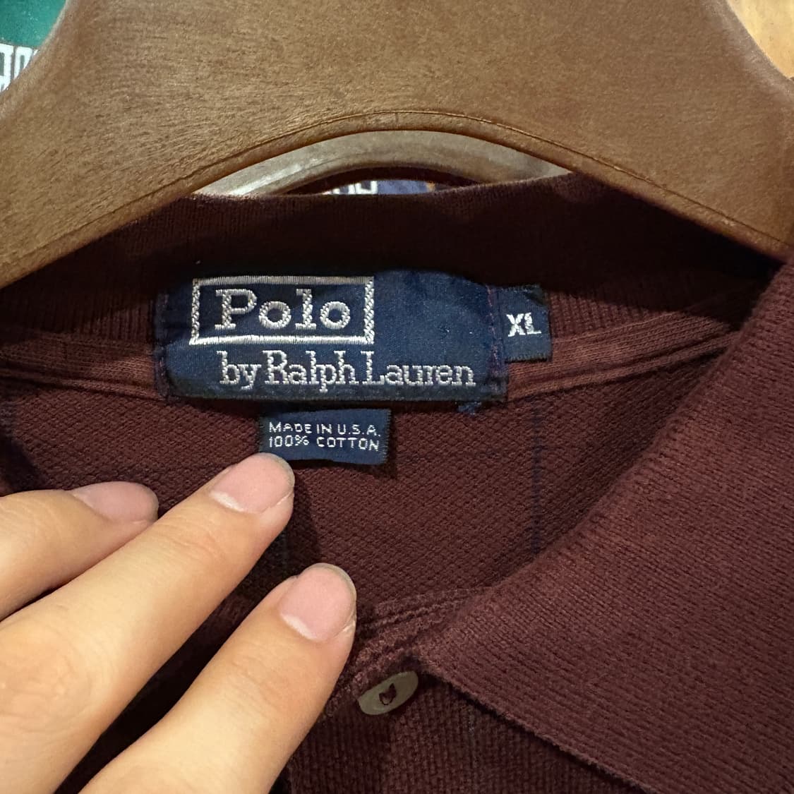 폴로 미국 생산 체크 긴팔 카라 티셔츠 상품이미지4