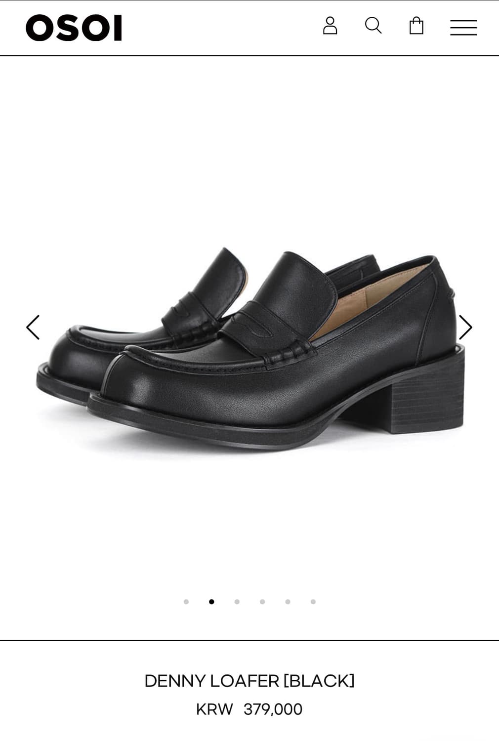 오소이 데니 로퍼 블랙 240 상품이미지1